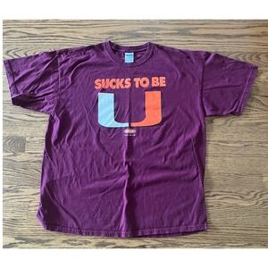 Virginia Tech Smack Talk Apparel Sucks To Be U Miami Rivalry Graphic T-Shirt XL